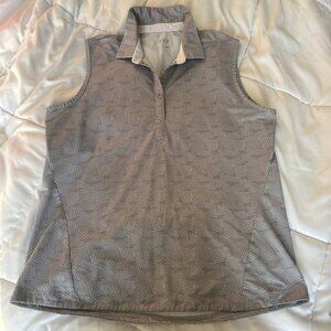 Nivo Sport Womens Large L Tank‎ Top Gray White Sleeveless Tennis Golf